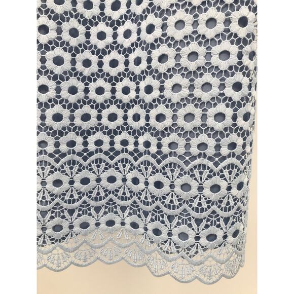 J. Crew Daisy Lace Bell Sleeve Sheath Dress 6 Petite Light Blue Easter - Picture 5 of 11